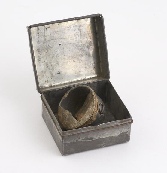 Tambour belonging to and used by Sir James Mackenzie, in box