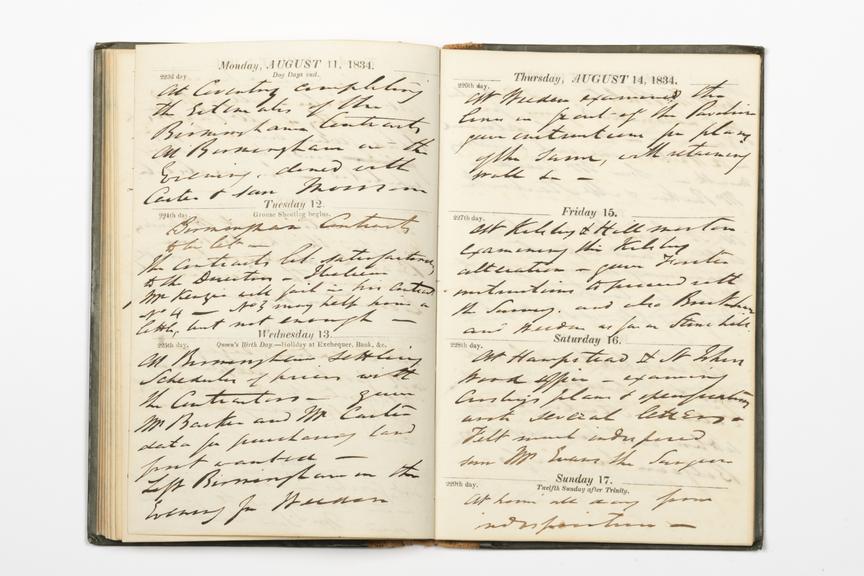 Pages 65 and 66 of the manuscript section of Robert Stephenson's diary