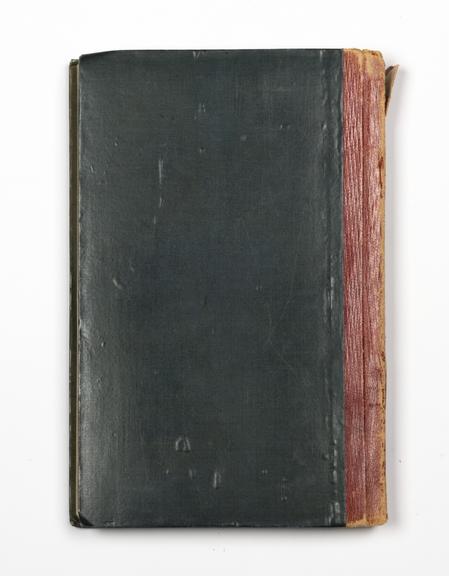 Rear cover of Robert Stephenson's diary