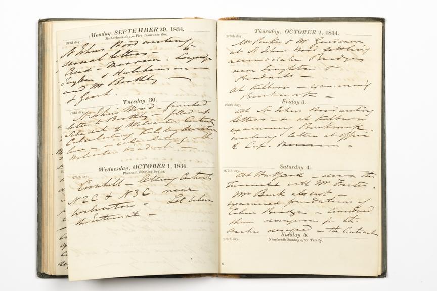 Pages 79 and 80 of the manuscript section of Robert Stephenson's diary