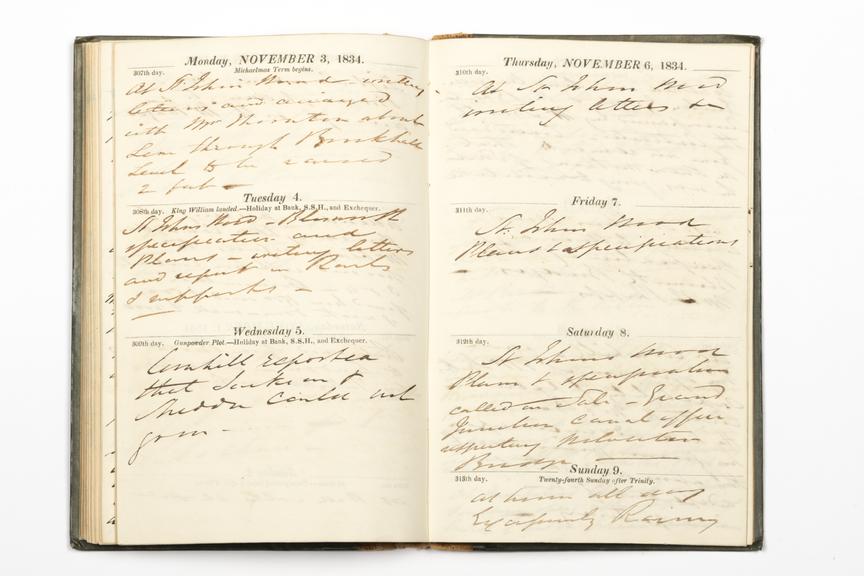 Pages 89 and 90 of the manuscript section of Robert Stephenson's diary