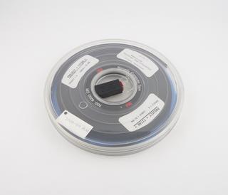 Half inch magnetic tape in canister labelled Project Titan