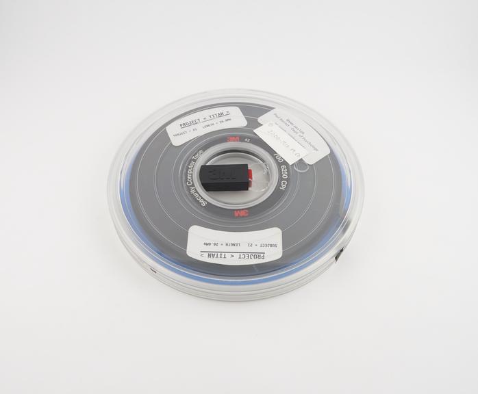 Half inch magnetic tape in canister, subject 21; length 26