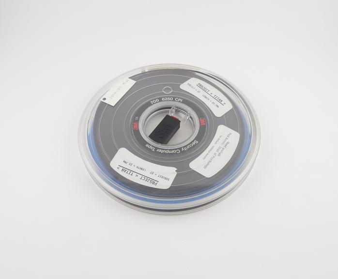 Half inch magnetic tape in canister, subject 27; length 23