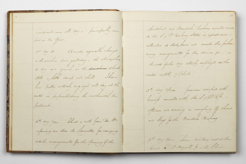 Pages 9 and 10 of Alfred Kitching's diary