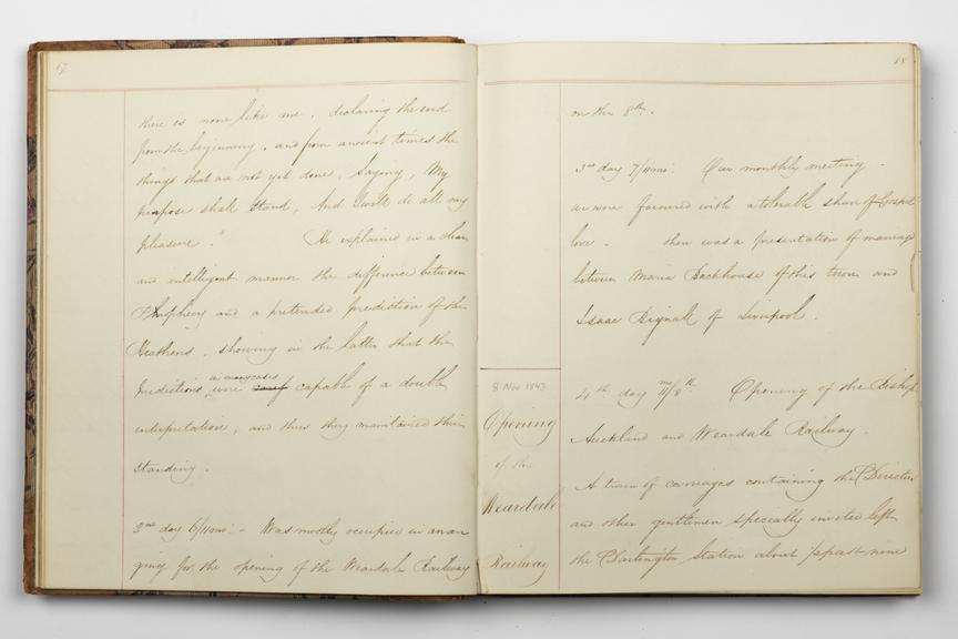 Pages 17 and 18 of Alfred Kitching's diary