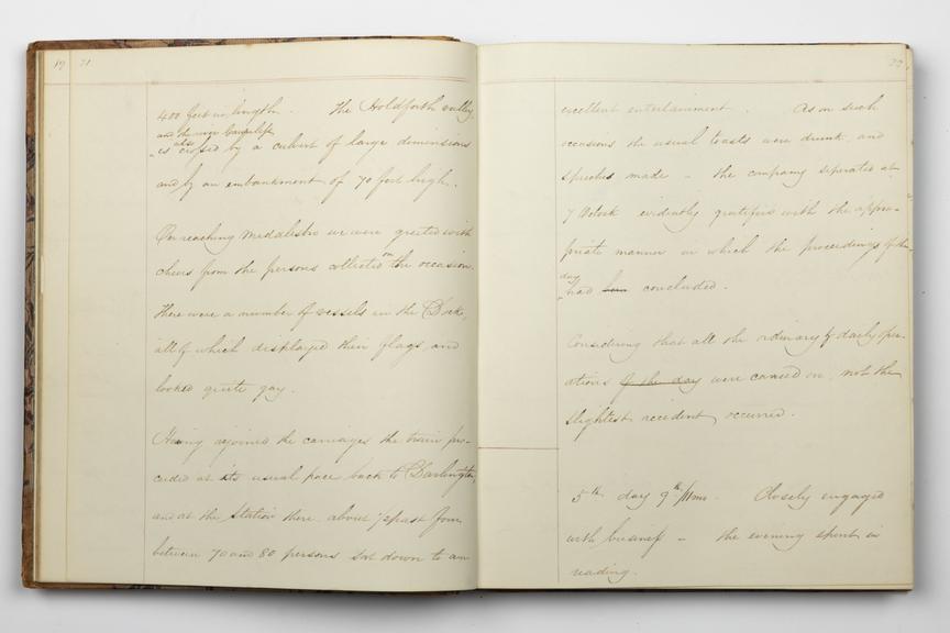 Pages 21 and 22 of Alfred Kitching's diary