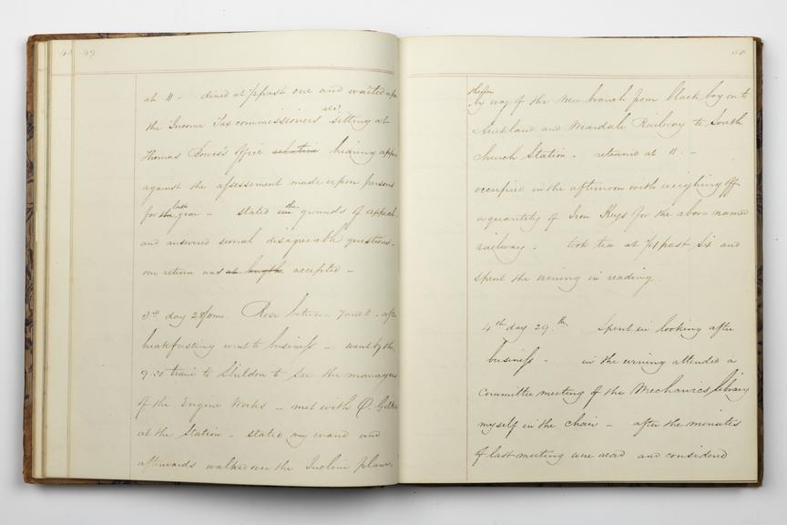 Pages 49 and 50 of Alfred Kitching's diary