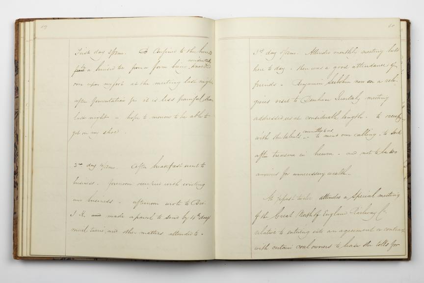 Pages 59 and 60 of Alfred Kitching's diary