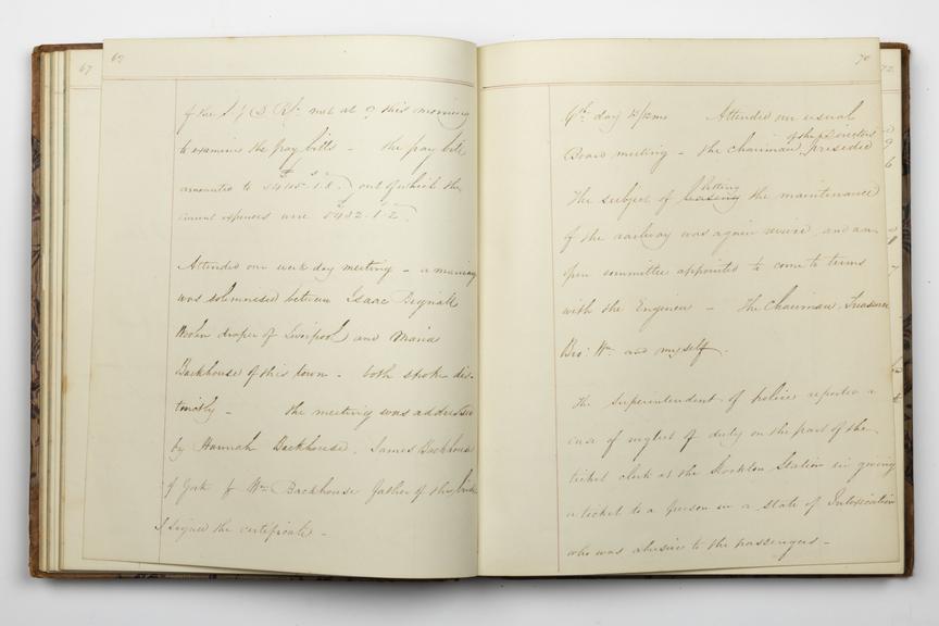 Pages 69 and 70 of Alfred Kitching's diary