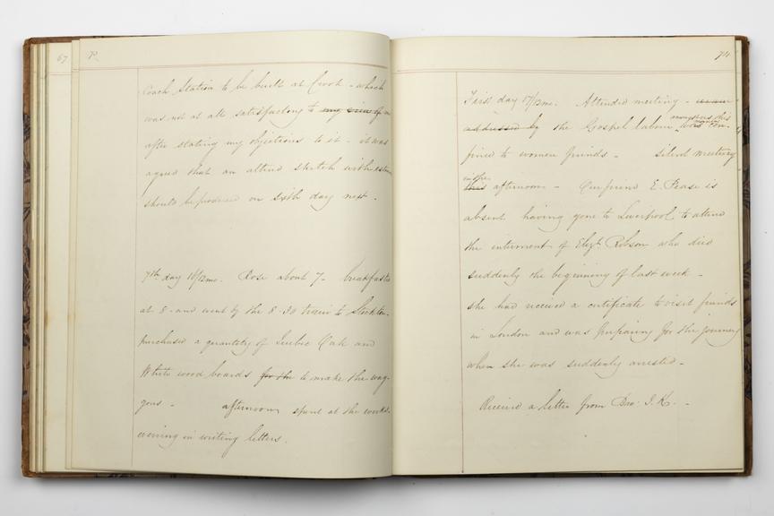 Pages 73 and 74 of Alfred Kitching's diary