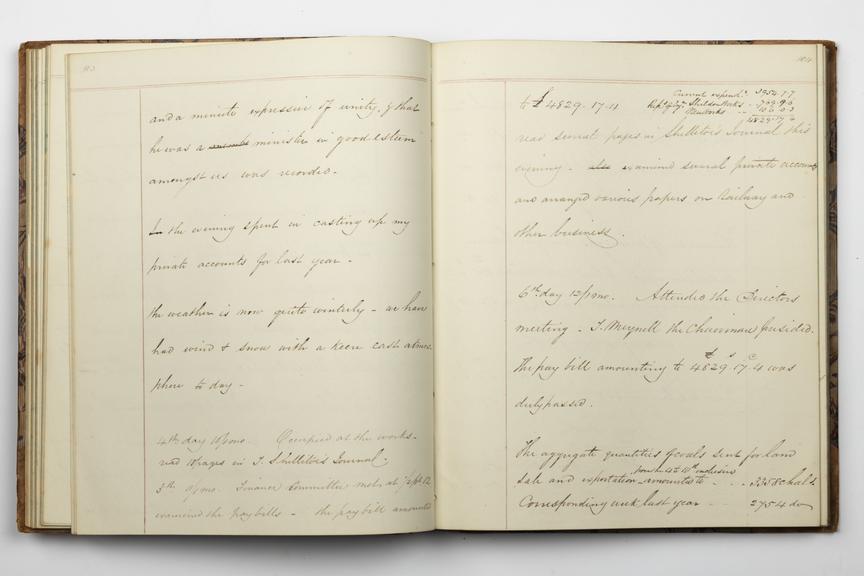 Pages 103 and 104 of Alfred Kitching's diary