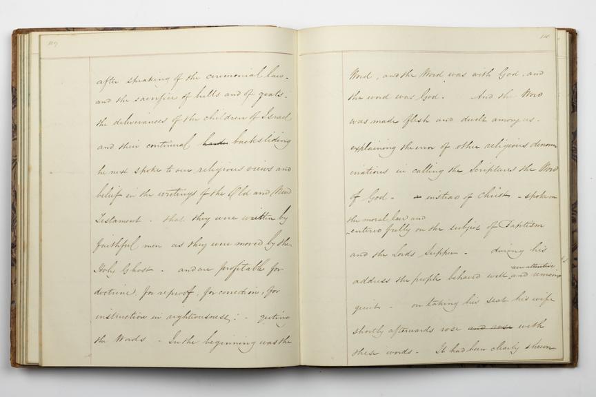 Pages 109 and 110 of Alfred Kitching's diary