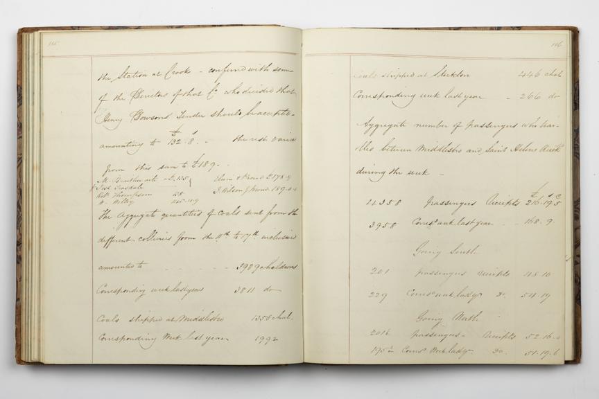 Pages 115 and 116 of Alfred Kitching's diary