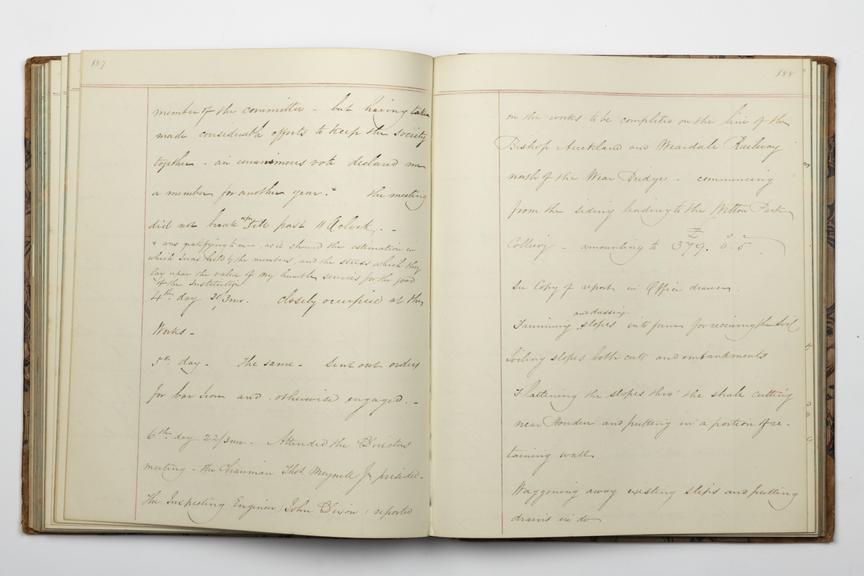 Pages 187 and 188 of Alfred Kitching's diary