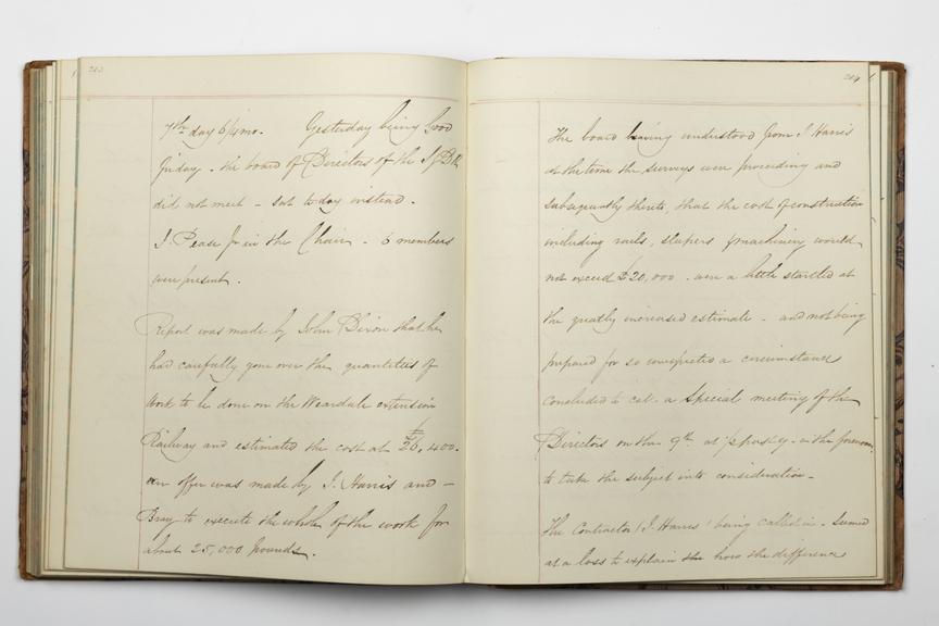 Pages 203 and 204 of Alfred Kitching's diary