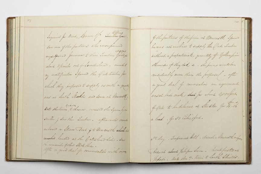 Pages 209 and 210 of Alfred Kitching's diary