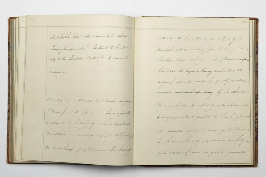 Pages 221 and 222 of Alfred Kitching's diary