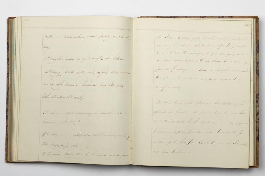 Pages 245 and 246 of Alfred Kitching's diary