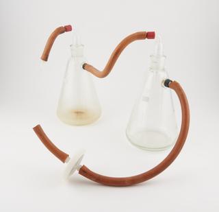 Two one-litre reservoir bottles, for Laboratory robot with electric interface unit and computer