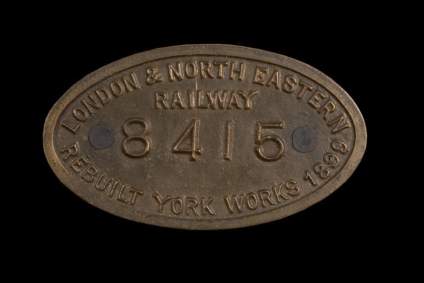 Locomotive Worksplate, "London & North Eastern, Railway, 8415