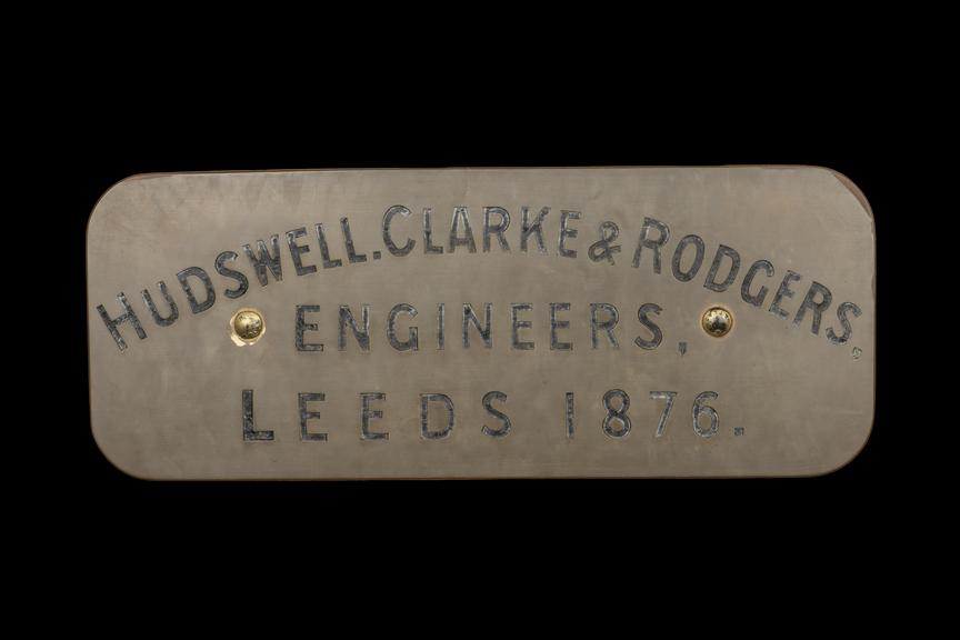 Locomotive Worksplate, Hudswell Clarke & Rodgers (Leeds), 1876