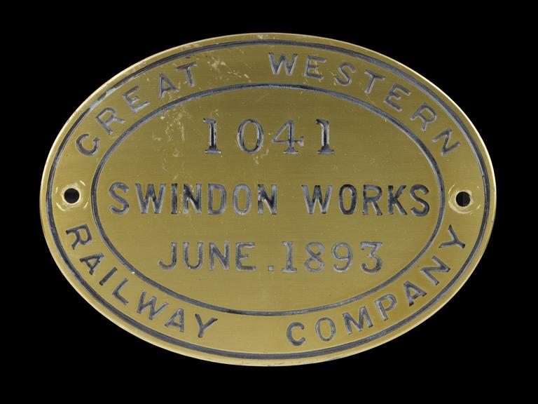 Tender worksplate, Great Western Railway