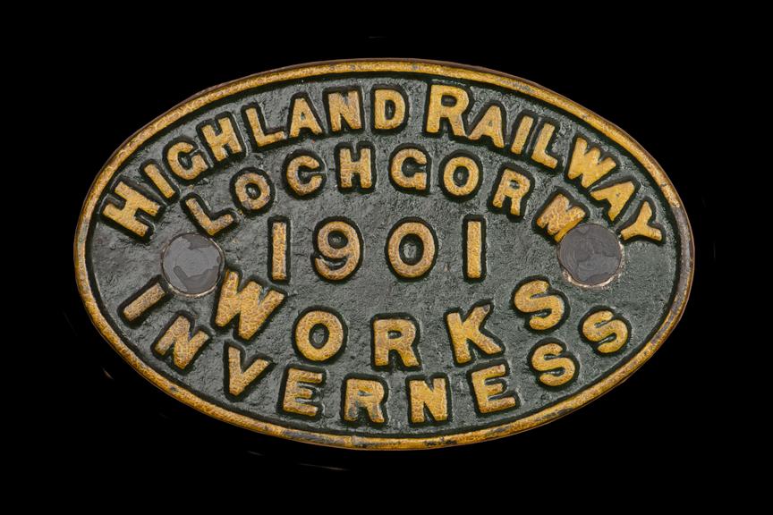 Carriage Workplates, Highland Railway works plate, 1901