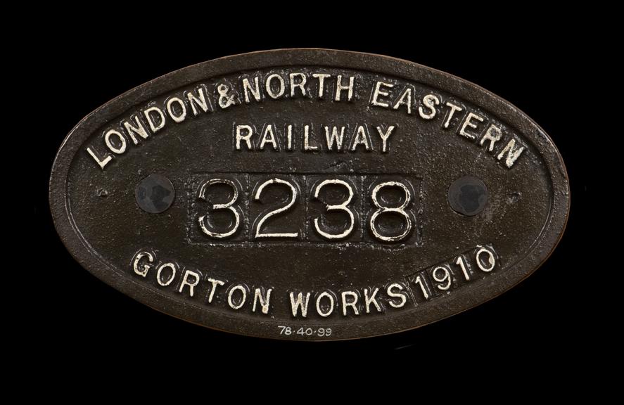 Locomotive Worksplate, LNER, "London & North Eastern, Railway