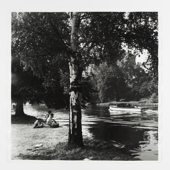 Modern silver gelatin print titled "River at Stratford", by J