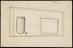 One of a stereoscopic pair, printed black image design: Hexagonal Base containing Three Shapes on one side; Goblet on the other