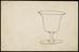 One of a stereoscopic pair, printed black image design: Hexagonal Base containing Three Shapes on one side; Goblet on the other