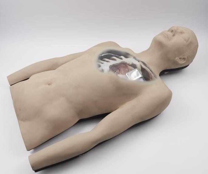 Full size human figure, to show use of cardiac pacemaker