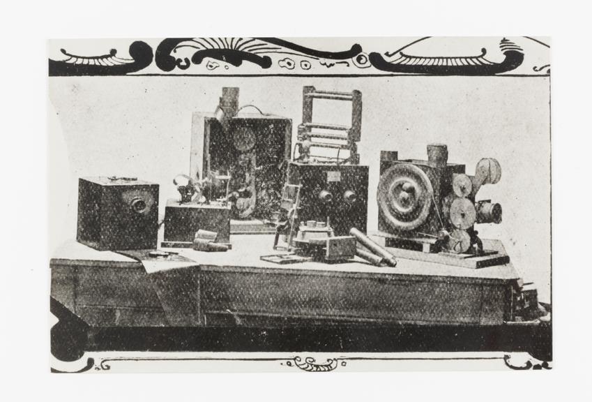 Photograph of a display of William Friese-Greene related equipment