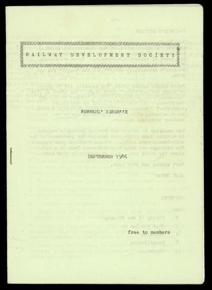 Railway Development Society correspondence