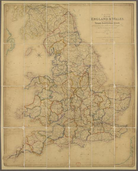 Smith's Map of England & Wales, Containing the whole of the Turnpike Roads, Railways & Canals