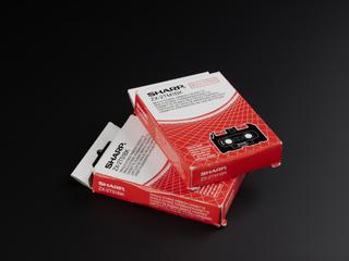 Two Sharp ZX-2TS1BK single-strike ribbon cassettes for Sharp Font Writer FW-760