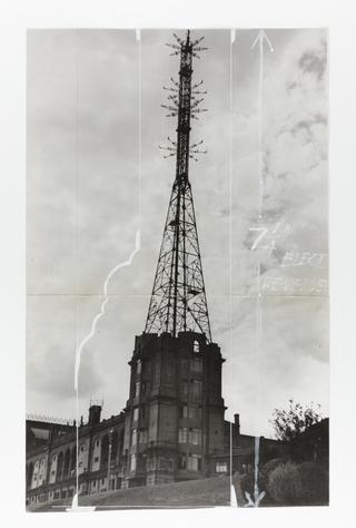 Photograph of the television mast at Alexandra Palace