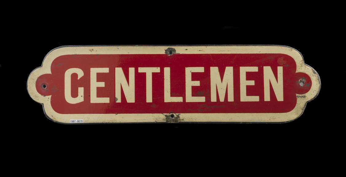 Enamel sign, North Eastern Railway, GENTLEMEN