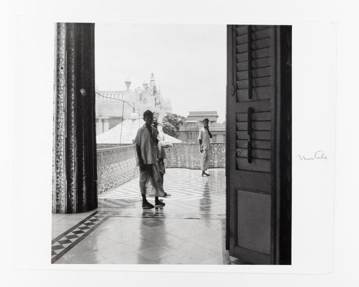 Boys in a temple courtyard, India