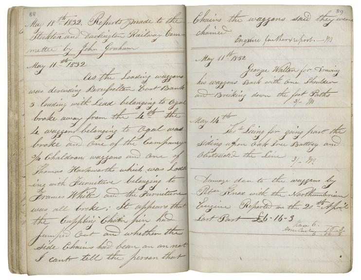 Pages 88 and 89 of John Graham's report book 1831-1833