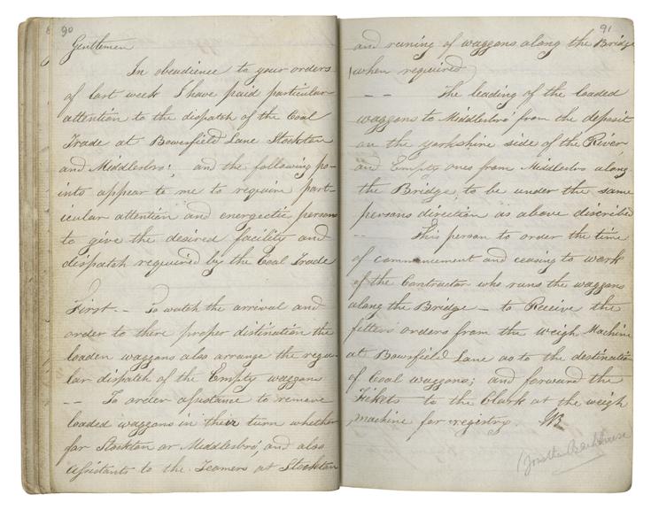 Pages 90 and 91 of John Graham's report book 1831-1833