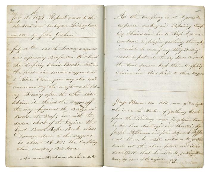 Pages 24 and 25 of John Graham's report book 1833-1835