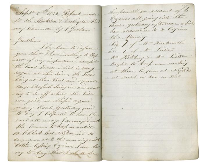 Pages 119 and 120 of John Graham's report book 1833-1835