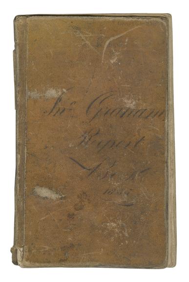 Front cover of John Graham's report book 1835-1838