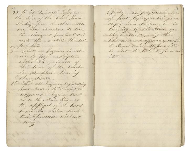 Pages 12 and 13 of John Graham's report book 1835-1838