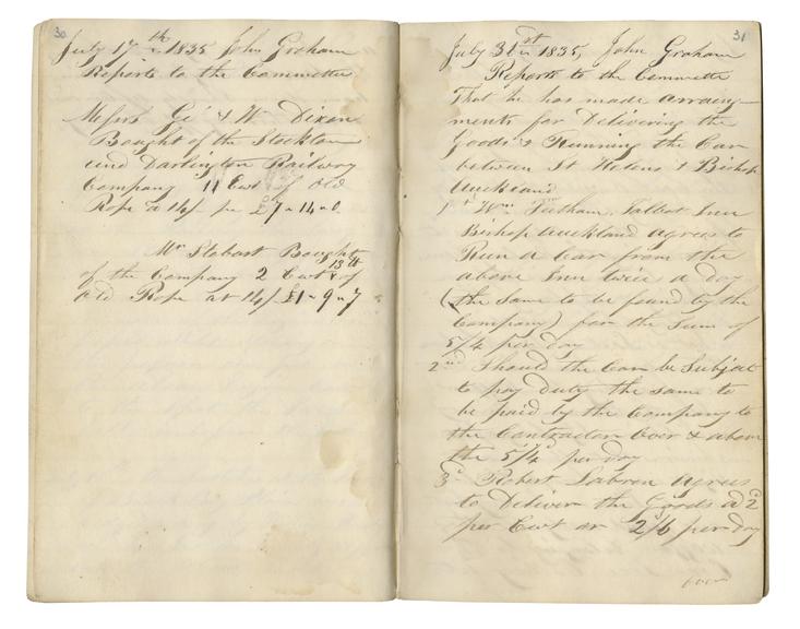 Pages 30 and 31 of John Graham's report book 1835-1838