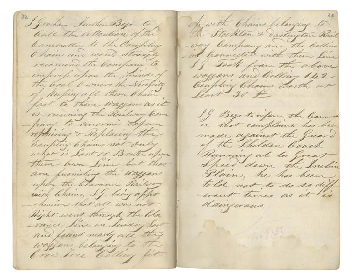 Pages 32 and 33 of John Graham's report book 1835-1838