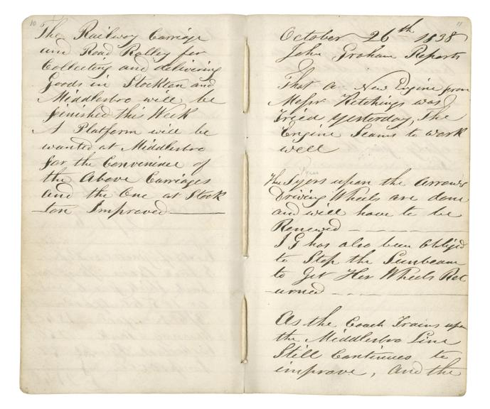 Pages 10 and 11 of John Graham's report book 1838-1845