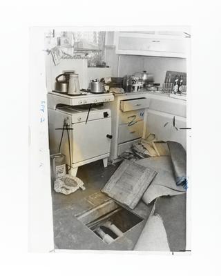 Photograph of the entrance to the tunnel under the Kroger's kitchen floor